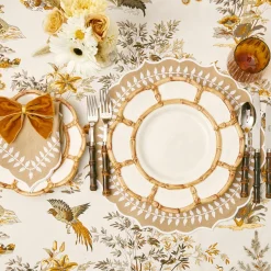 Mrs. Alice Starter Plates|Petal Bamboo Ceramic Dinner & Starter Plates (Set Of 8)