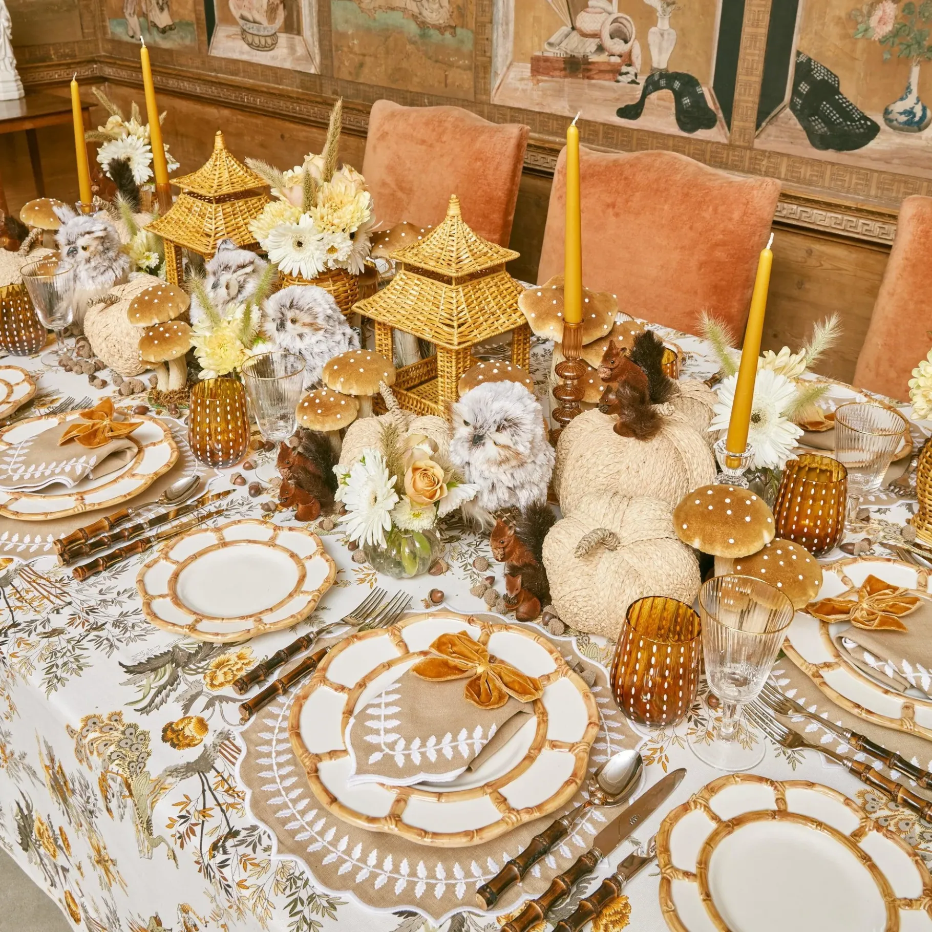 Mrs. Alice Starter Plates|Petal Bamboo Ceramic Dinner & Starter Plates (Set Of 8)