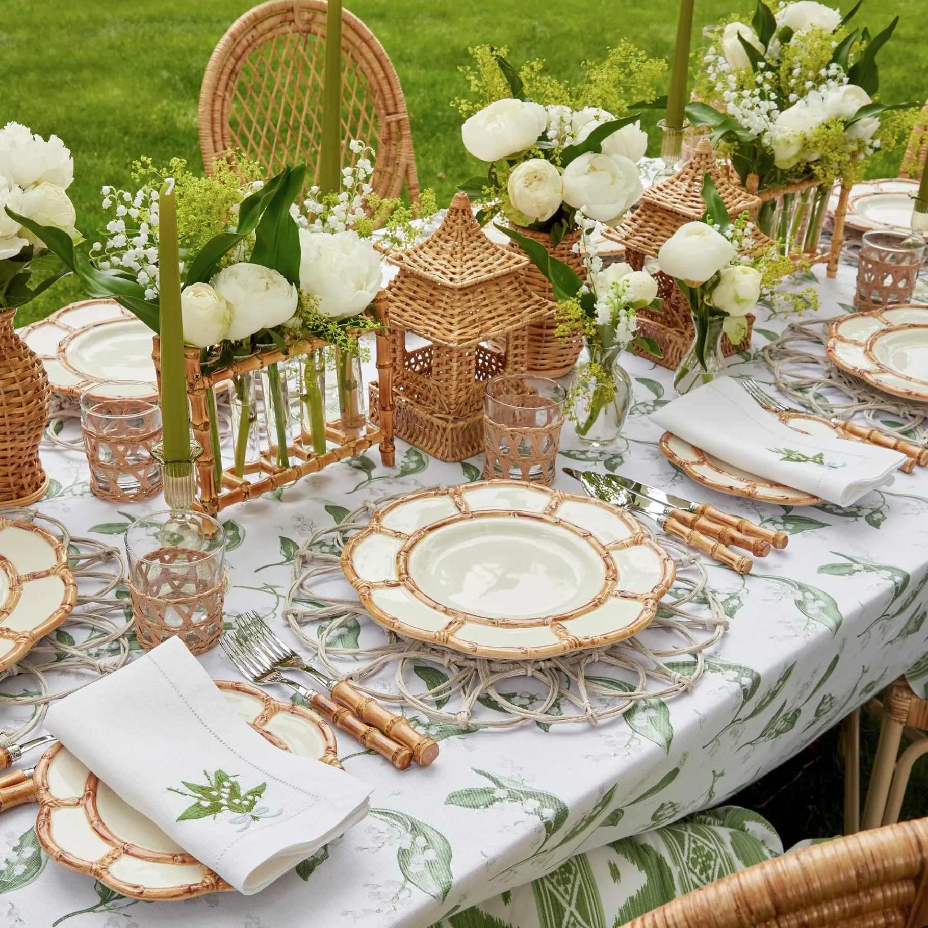 Mrs. Alice Bamboo Crockery|Petal Bamboo Ceramic Dinner & Starter Plates (Set Of 8)