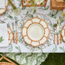 Mrs. Alice Bamboo Crockery|Petal Bamboo Ceramic Dinner Plate