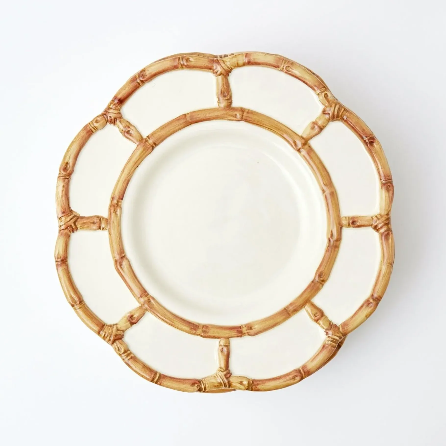 Mrs. Alice Dinner Plates|Petal Bamboo Ceramic Dinner Plate (Set Of 4)