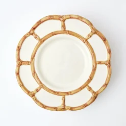 Mrs. Alice Crockery Sets|Petal Bamboo Ceramic Dinner Plate (Set Of 4)