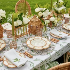 Mrs. Alice Crockery Sets|Petal Bamboo Ceramic Dinner & Starter Plates (Set Of 8)