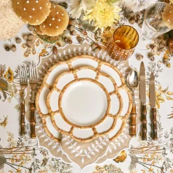 Mrs. Alice Bamboo Crockery|Petal Bamboo Ceramic Starter Plate