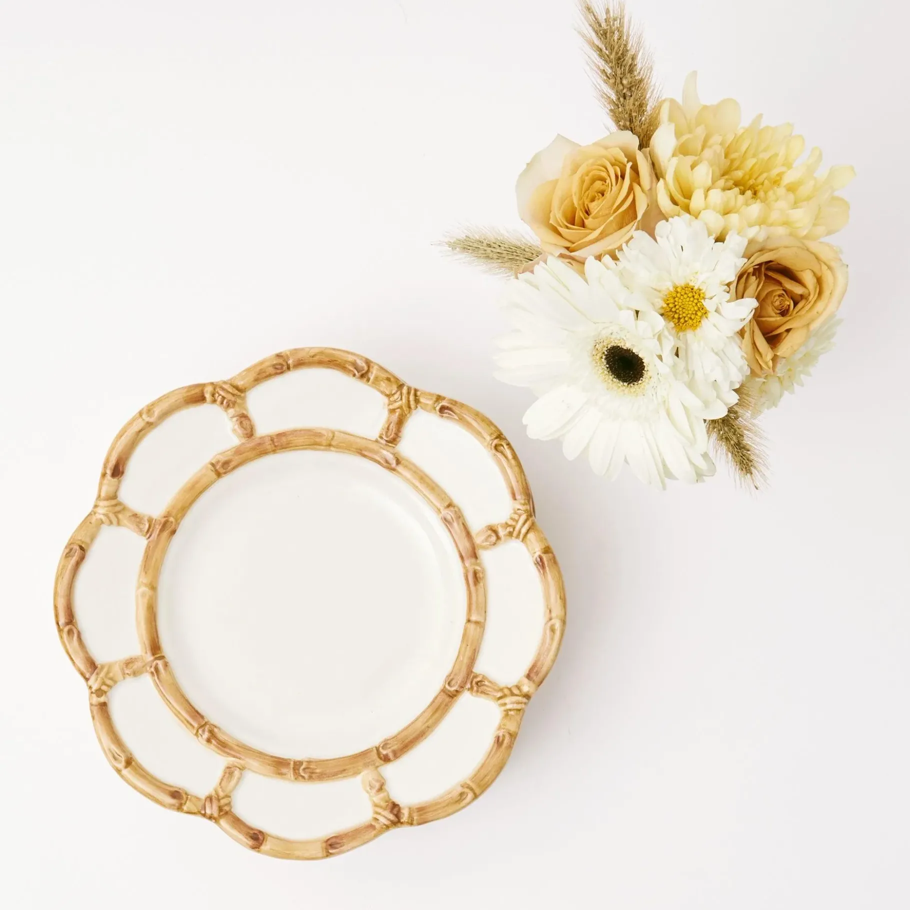 Mrs. Alice Bamboo Crockery|Petal Bamboo Starter Plate (Set Of 4)