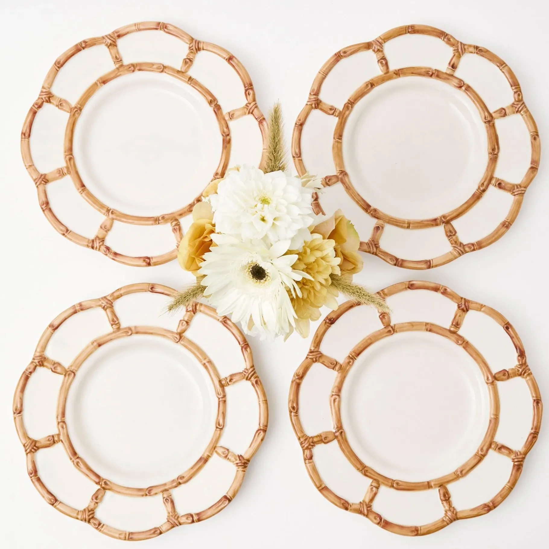 Mrs. Alice Bamboo Crockery|Petal Bamboo Starter Plate (Set Of 4)