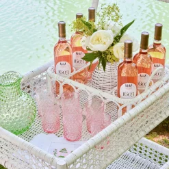 Mrs. Alice Napkins|Pink & Green Pagoda Cocktail Napkins (Set Of 4)