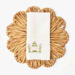 Mrs. Alice Napkins|Pink & Green Pagoda Napkins (Set Of 4)
