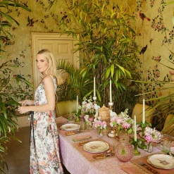 Mrs. Alice Starter Plates|Pink & Green Pagoda Starter Plate (Set Of 4)