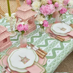 Mrs. Alice Starter Plates|Pink & Green Pagoda Starter Plate