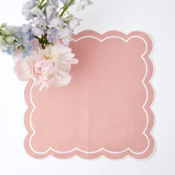 Mrs. Alice Napkins|Pink Applique Napkins (Set Of 4)