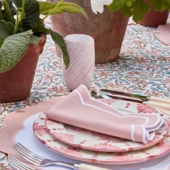 Mrs. Alice Napkins|Pink Applique Napkins (Set Of 4)