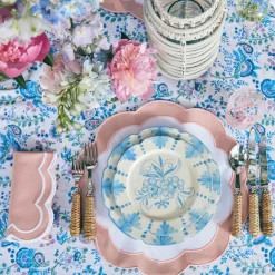 Mrs. Alice Table Linen Sets|Pink Applique Placemats & Napkins (Set Of 4)