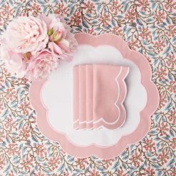 Mrs. Alice Placemats|Pink Applique Placemats (Set Of 4)
