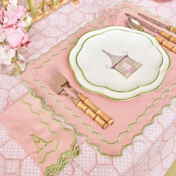 Mrs. Alice Tablecloths|Pink Bamboo Trellis Tablecloth