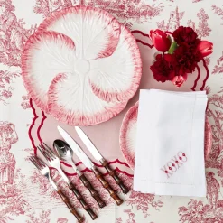 Mrs. Alice Lettuce Crockery|Pink Capri Lettuce Dinner Plate