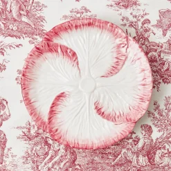 Mrs. Alice Crockery Sets|Pink Capri Lettuce Dinner Plate (Set Of 4)