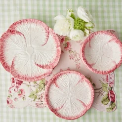 Mrs. Alice Crockery Sets|Pink Capri Lettuce Dinner Plate (Set Of 4)