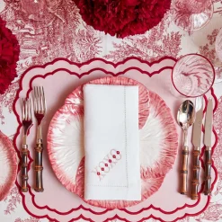 Mrs. Alice Crockery Sets|Pink Capri Lettuce Dinner Plate (Set Of 4)