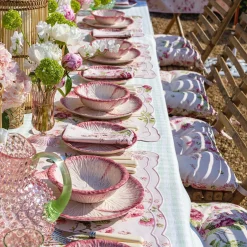 Mrs. Alice Lettuce Crockery|Pink Capri Lettuce Dinner Plate (Set Of 4)