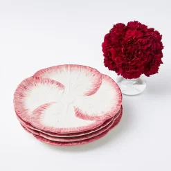 Mrs. Alice Lettuce Crockery|Pink Capri Lettuce Dinner Plate (Set Of 4)