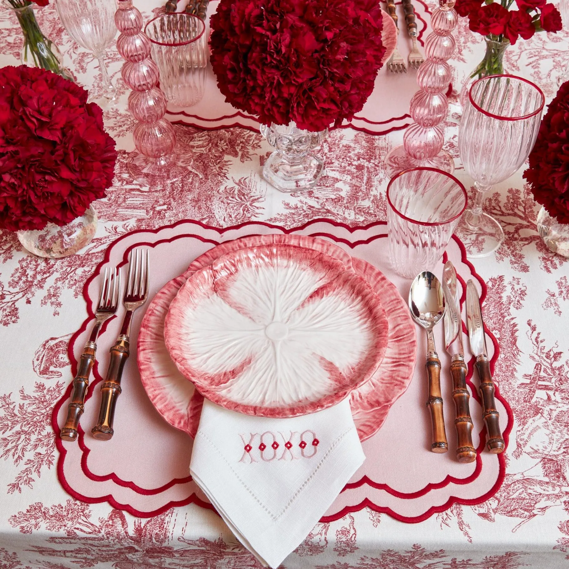 Mrs. Alice Crockery Sets|Pink Capri Lettuce Starter Plate (Set Of 4)