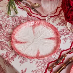 Mrs. Alice Lettuce Crockery|Pink Capri Lettuce Starter Plate