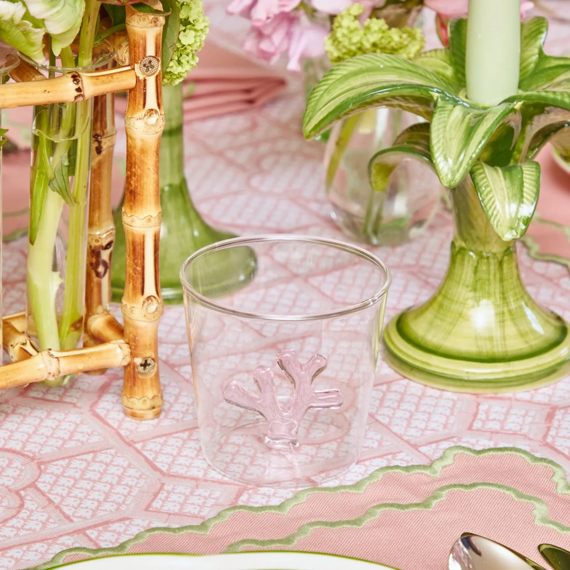 Mrs. Alice Glasses|Pink Coral Glasses (Set Of 4)