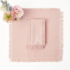 Mrs. Alice Napkins|Pink Fringe Napkins (Set Of 4)