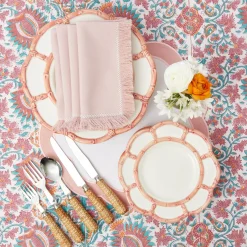 Mrs. Alice Napkins|Pink Fringe Napkins (Set Of 4)