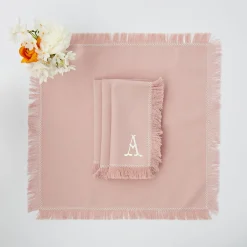 Mrs. Alice Napkins|Pink Fringe Napkins (Set Of 4)