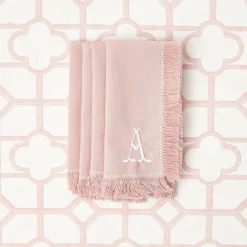 Mrs. Alice Napkins|Pink Fringe Napkins (Set Of 4)