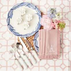 Mrs. Alice Napkins|Pink Fringe Napkins (Set Of 4)