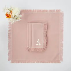 Mrs. Alice Napkins|Pink Fringe Napkins (Set Of 4)