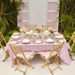 Mrs. Alice Starter Plates|Pink Geometric Bamboo Starter Plate (Set Of 4)