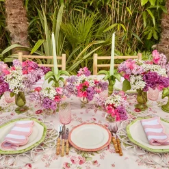 Mrs. Alice Starter Plates|Pink Geometric Bamboo Starter Plate (Set Of 4)