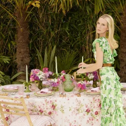 Mrs. Alice Bamboo Crockery|Pink Geometric Bamboo Starter Plate (Set Of 4)