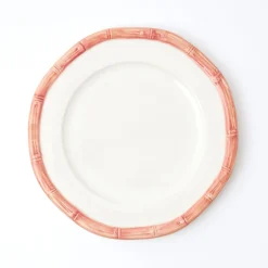 Mrs. Alice Bamboo Crockery|Pink Geometric Bamboo Starter Plate (Set Of 4)