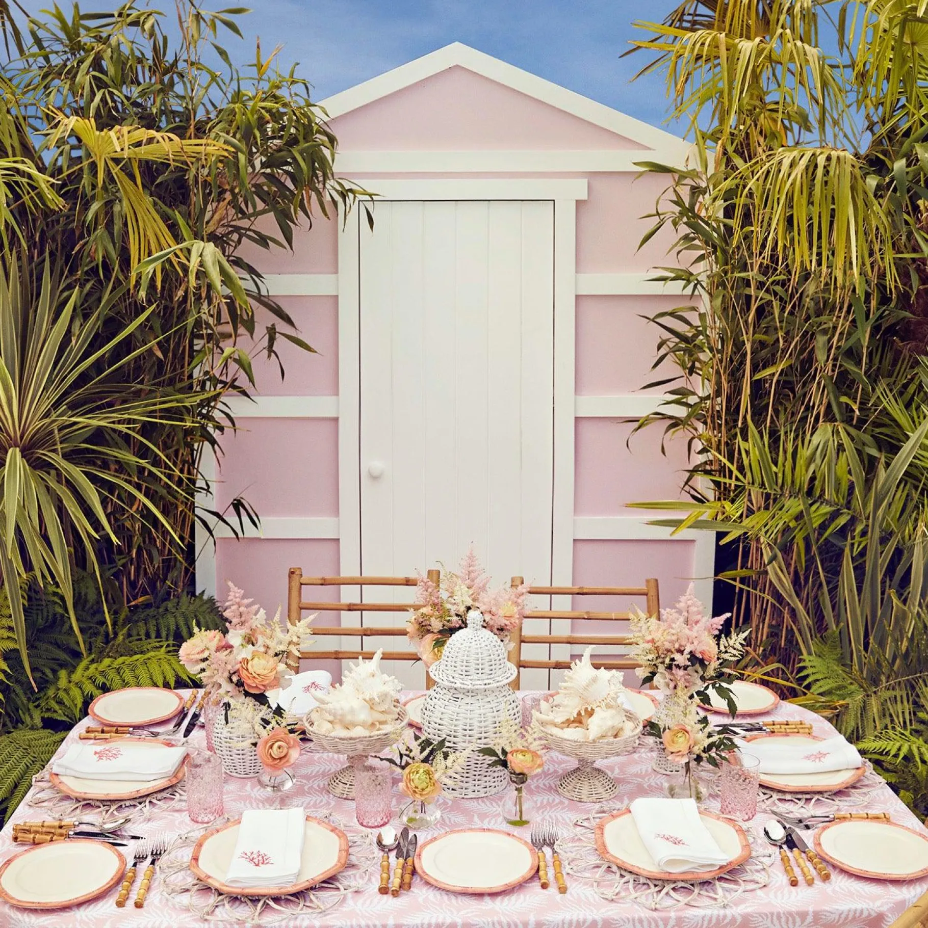 Mrs. Alice Starter Plates|Pink Geometric Bamboo Starter Plate