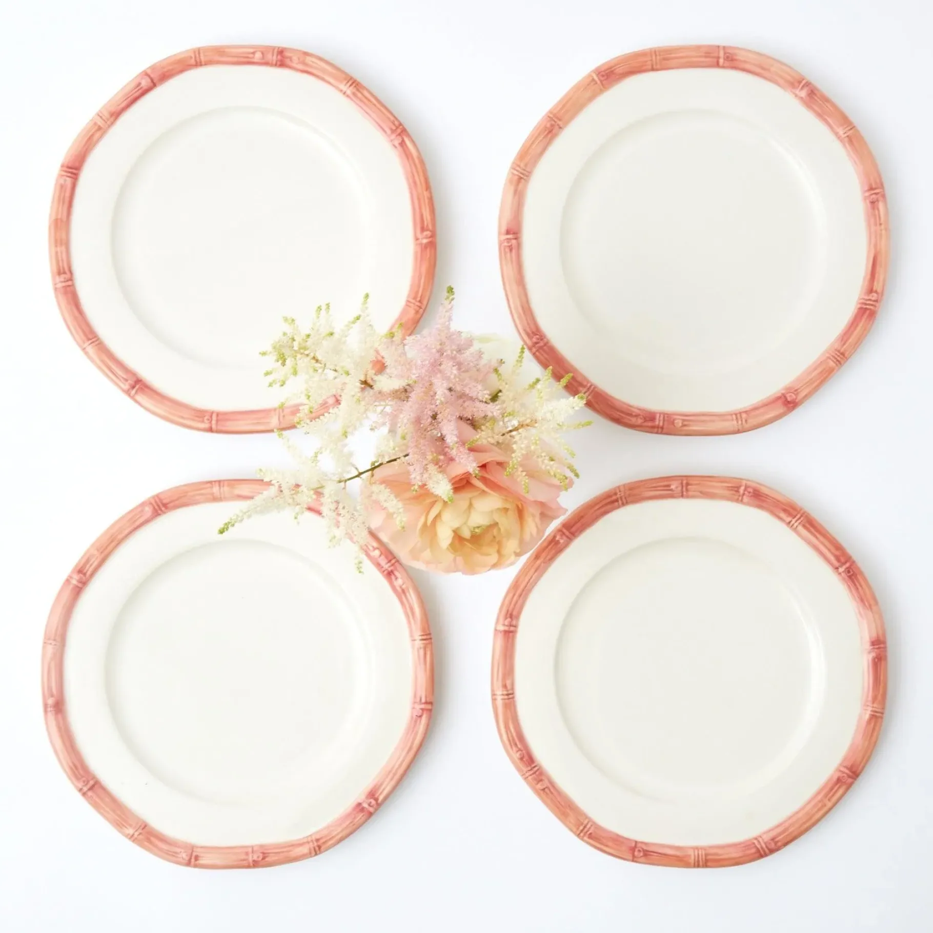 Mrs. Alice Crockery Sets|Pink Geometric Bamboo Starter Plate (Set Of 4)
