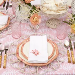 Mrs. Alice Crockery Sets|Pink Geometric Bamboo Starter Plate (Set Of 4)