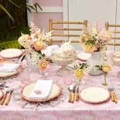 Mrs. Alice Crockery Sets|Pink Geometric Bamboo Starter Plate (Set Of 4)