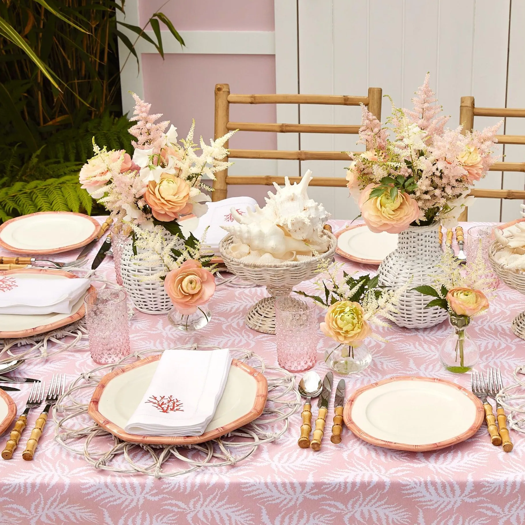 Mrs. Alice Crockery Sets|Pink Geometric Bamboo Starter Plate (Set Of 4)