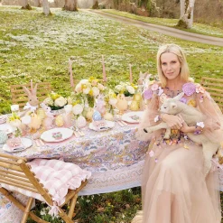 Mrs. Alice Cushions|Pink Gingham Ruffle Seat Pad Cushion (Set Of 4)