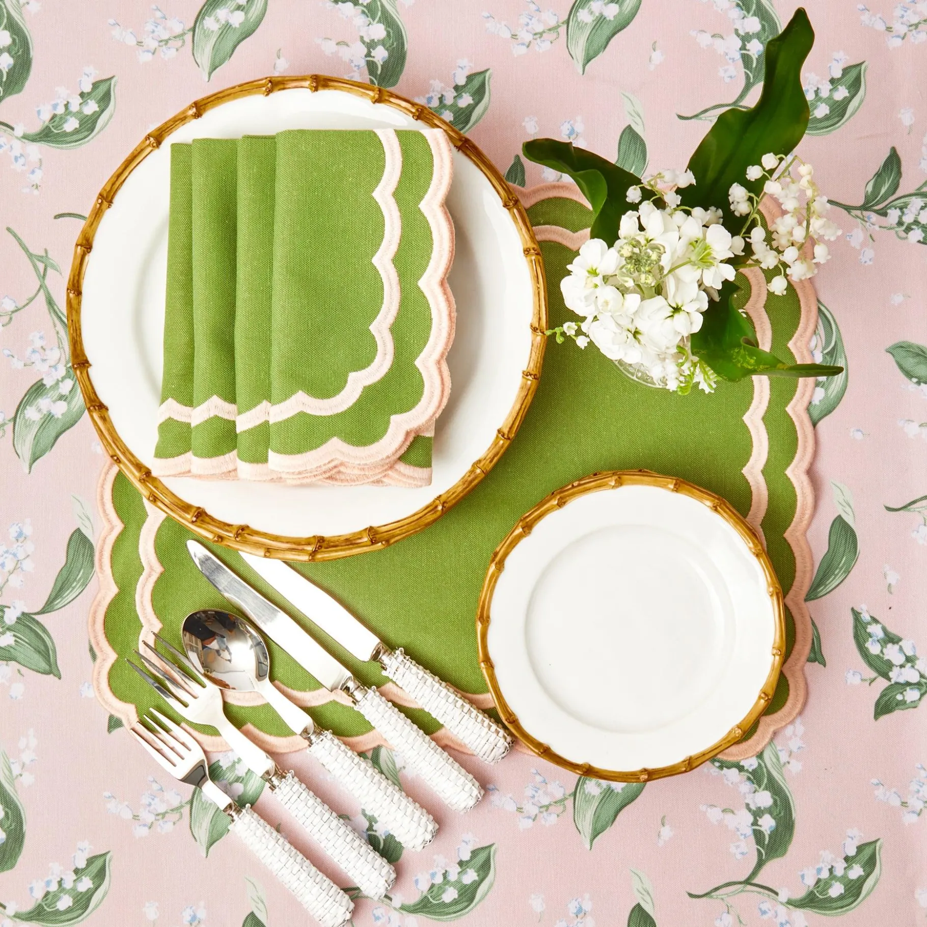 Mrs. Alice Tablecloths|Pink Lily Of The Valley Tablecloth