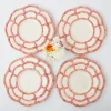 Mrs. Alice Starter Plates|Pink Petal Bamboo Dinner & Starter Plates (Set Of 8)