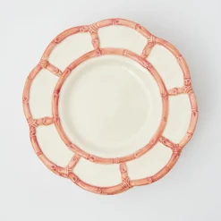 Mrs. Alice Bamboo Crockery|Pink Petal Bamboo Dinner Plate