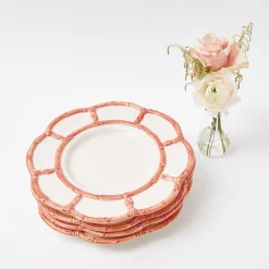 Mrs. Alice Crockery Sets|Pink Petal Bamboo Dinner Plates (Set Of 4)