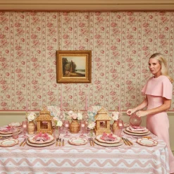 Mrs. Alice Crockery Sets|Pink Petal Bamboo Dinner Plates (Set Of 4)