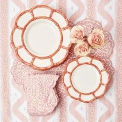 Mrs. Alice Crockery Sets|Pink Petal Bamboo Dinner Plates (Set Of 4)